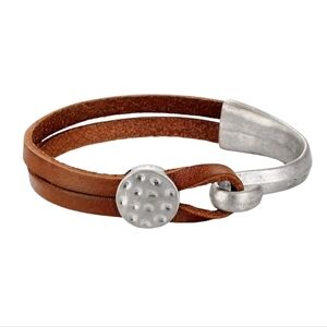 Double-Strand Leather Cuff Bracelet